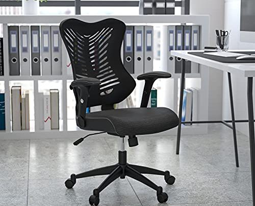 Flash Furniture High Back Designer Black Mesh Executive Swivel Ergonomic Office Chair with Adjustable Arms