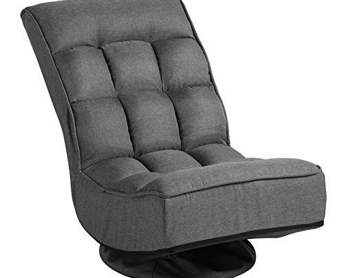 JOVNO 360 Degree Swivel Gaming Chair, 5 Adjustable Positions Reclining Folding Floor Lazy Sofa for Home, Office, Living Room, Lounging,…