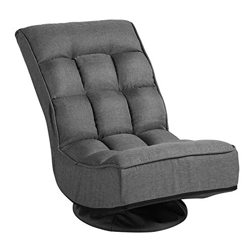 JOVNO 360 Degree Swivel Gaming Chair, 5 Adjustable Positions Reclining Folding Floor Lazy Sofa for Home, Office, Living Room, Lounging,…