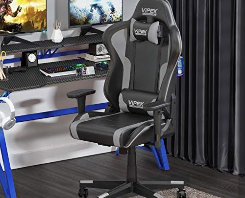VIPEK Ergonomic Gaming Chair Racing Style Office Chair PU Leather High Back Adjustable Computer Chair with Headrest and Lumbar Cushion…