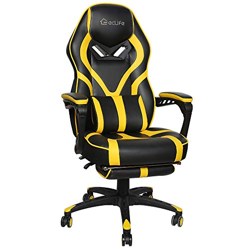 Office Chair Video Game Chair,Gaming Chair Racing Style,High Back PU Leather PC Racing Computer Desk Office Swivel Recliner with Retractable…