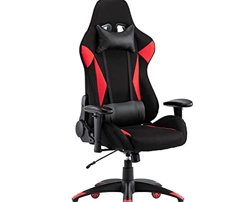 Gaming Chair,High Back Office Chair,Racing Style Reclining Computer Desk Chair,Swivel Task Chair,with Lumbar Support Headrest,Red