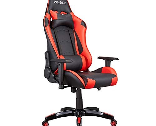 ZENEZ Gaming Chair Office Chair Computer Chairs High Back Chair Ergonomic PC Adjustable Racing Task Five Star Base Swivel Rolling…