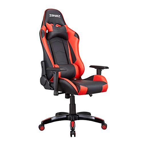 ZENEZ Gaming Chair Office Chair Computer Chairs High Back Chair Ergonomic PC Adjustable Racing Task Five Star Base Swivel Rolling…