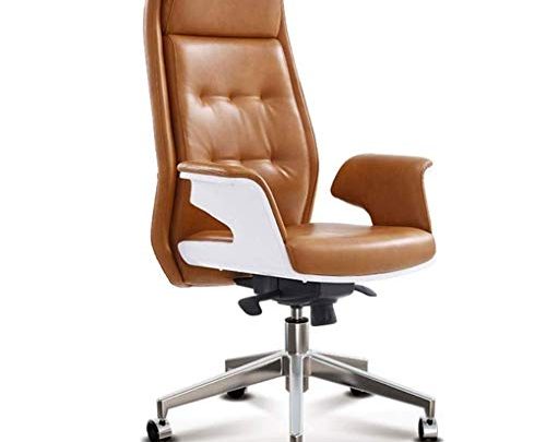 RUIMA Computer Office Chair, Home Lift Reclining Ergonomic Desk Chair Reclining Sleeping Extra Large Boss Chair Cowhide Leather Gaming Chair…
