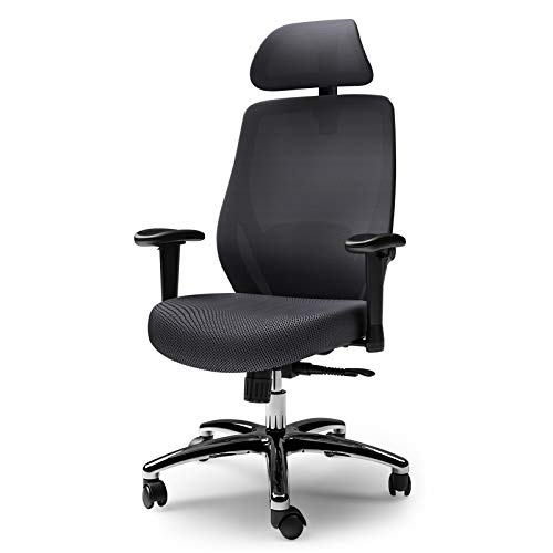 Ergonomic Office Chair High Back Desk Chair Adjustable Lumbar Support Office Chair 130°Reclining & Rocking Mesh Computer Chair with Adjustable…