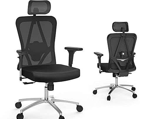 mfavour Ergonomic Office Chair Swivel Desk Chair with Lumbar Support Ergonomic Chair with Wheels Executive mesh Chair for Home Office…