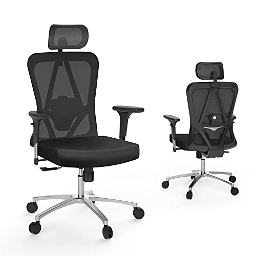 mfavour Ergonomic Office Chair Swivel Desk Chair with Lumbar Support Ergonomic Chair with Wheels Executive mesh Chair for Home Office…