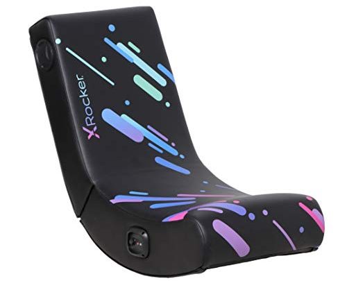X Rocker, 5110201, Galaxy Floor Rocker 2.0 BT Printed PU Gaming Chair, 33.46 x 16.14 x 25.59, Black