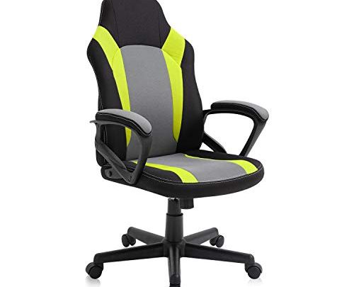 AJS Office Chairs Clearance, Cheap Gaming Chair for Teens, Fabric Computer Desk Chair with Padded Armrests and Height Adjustment (Green)