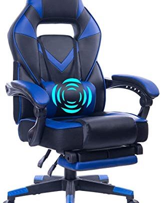 HEALGEN Gaming Chair Ergonomic Computer Gaming Chair with Massage Lumbar Support Racing Style Gamer Chair with Footrest and High Back…