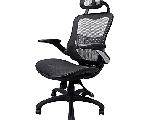 Komene Home Office Chair – Ergonomic Desk Chair high Back Mesh Computer Chair with Lumbar Support & with Headrest, Thick…