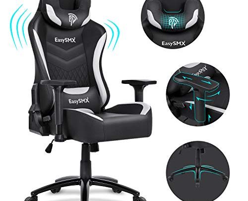 EasySMX Gamer Chair Video Gaming Chair Big and Tall Gaming Office Chair Swivel Adjustable Leather Recliner with Headrest and Lumbar…