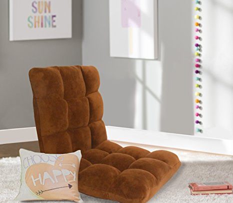 Chic Home RC64-26BN-N1-WT Lounge Adjustable Recliner Rocker Memory Foam Armless Floor Gaming Ergonomic Chair, Brown