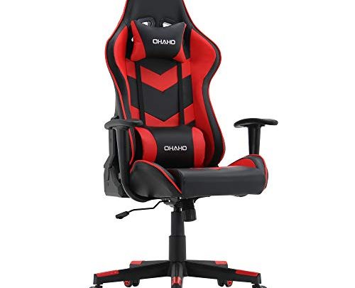 OHAHO Massage Gaming Chair Racing Office Chair High Back Computer Desk Chair PU Leather Chair Ergonomic and Executive Swivel Chair…