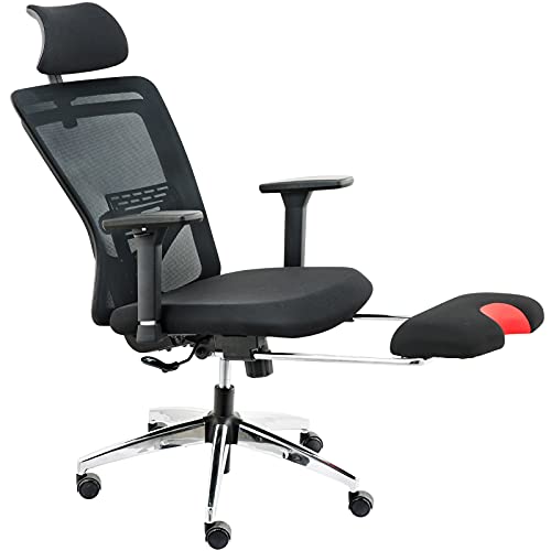 ZUERST Ergonomic Office Chair with Footrest Support- Adjustable Office Mesh Chair with Lumbar Support, 3D Armrest and Flip-Up Headrest, High…