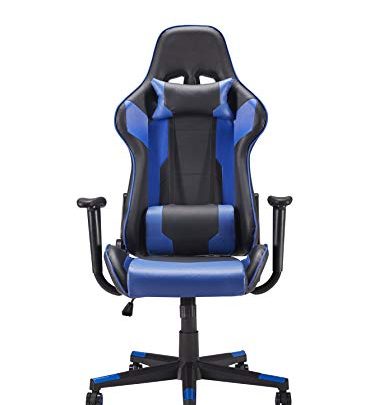 Ergonomic Design Multi-Function Racing Style Swivel Gaming Chair with PU Leather, High Back, Adjustable Headrest, Adjustable Lumbar Support, Black and…