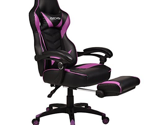 Gaming Chair for Adults with Footrest,High Back Swivel Computer Office Chair with Pillows and Lumber Support (Purple)