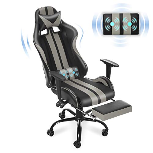 Ferghana Massage Chair for Gaming,PC Computer Chair,Video Game Chair,Gaming Chair,E-Sports Chair,Ergonomic Office Chair with Retractable Footrest and Adjustable Headrest and…