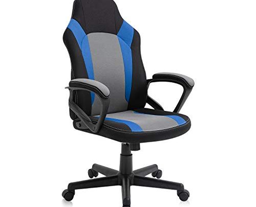 AJS Office Chairs Clearance, Cheap Gaming Chair for Teens, Fabric Computer Desk Chair with Padded Armrests and Height Adjustment (Blue)