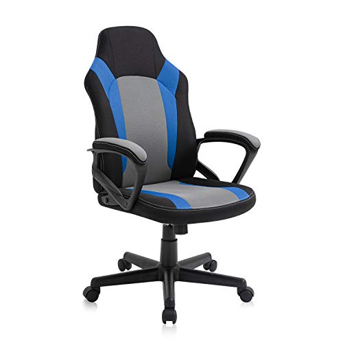 AJS Office Chairs Clearance, Cheap Gaming Chair for Teens, Fabric Computer Desk Chair with Padded Armrests and Height Adjustment (Blue)