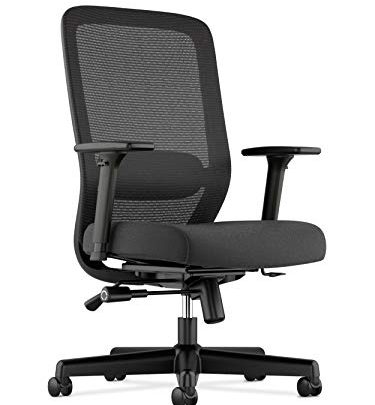 HON Exposure Mesh Task Computer Chair with 2-Way Adjustable Arms for Office Desk, Black (HVL721), Back