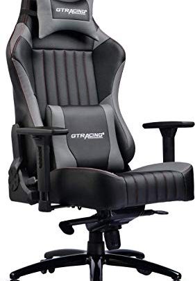 GTRACING Big and Tall Gaming Chair High Back Leather Carbon Fiber Memory Foam Computer Chair Adjustable Tilt Upgrade Mechanism 4D…