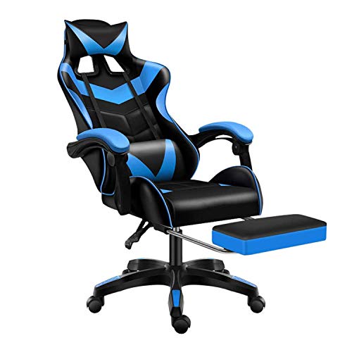 Gaming Chair Office Chair Racing Chair with Footrest,Backrest and Seat Height Adjustment Recliner with Headrest and Lumbar Pillow E-Sports Chair…
