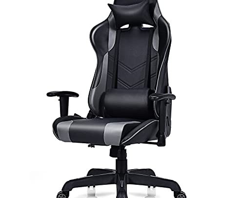 POWERSTONE Gaming Chair, Ergonomic Gaming Chair for Men Racing E-Sports Computer Chair High-Back Lumbar Massage Leather Recliner Rolling Swivel Chair