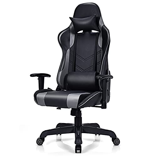 POWERSTONE Gaming Chair, Ergonomic Gaming Chair for Men Racing E-Sports Computer Chair High-Back Lumbar Massage Leather Recliner Rolling Swivel Chair