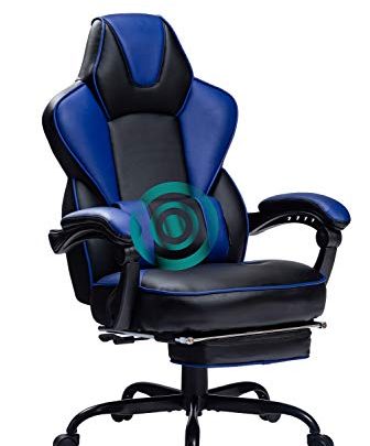 HEALGEN Gaming Chair with Footrest Ergonomic Racing Style Gaming Chair with Massage Lumbar Pillow Adjustable Swivel Computer Gaming Chair PU…