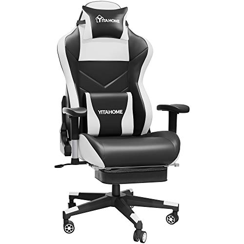 YITAHOME Massage Gaming Chair with Footrest 350lbs Heavy Duty Ergonomic Big and Tall Video Game Chair High Back Office Computer…