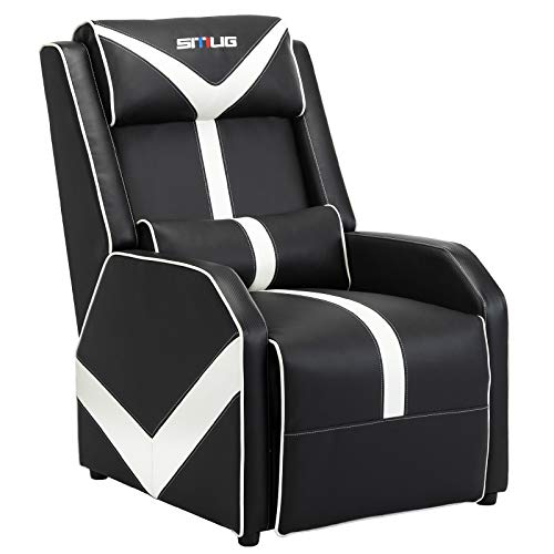 Gamer Recliner Chair for Adults – Faux Leather Gaming Chairs Comfortable Game Sofa Home Movie Theater Seating Ergonomic Gaming Couch…