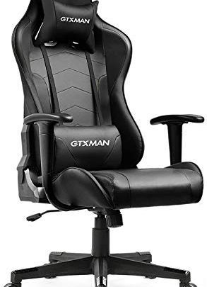GTXMAN Gaming Chair Racing Style Ergonomic High Back Home Office Computer Chair Height Adjustable with Headrest and Lumbar Support PU…