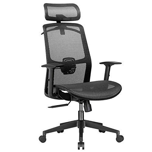 Furmax Ergonomic Office Chair Executive Chair with Mesh Seat High Back Computer Desk Chair with Adjustable Headrest Lumbar Support Armrest…