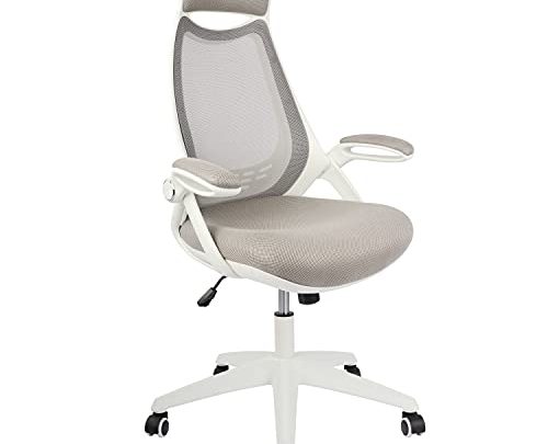 Office Chair, Desk Chair Mesh Computer Gaming Chair with Headrest, Flip-up Arms, Adjustable Height, Comfortable High-Back Ergonomic Task Chair for…