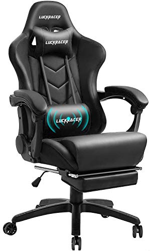 Gowinx Massage Gaming Chair with Footrest – Big and Tall Ergonomic Computer Chair with Lumbar Support and Headrest, High Back…
