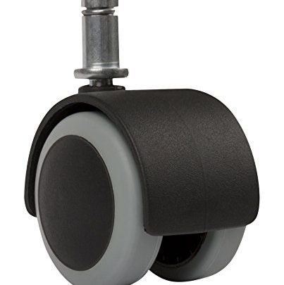 Slipstick CB680 2 Inch Floor Protecting Rubber Office Chair Caster Wheels (Set of 5) Standard Stem Size – Black/Gray