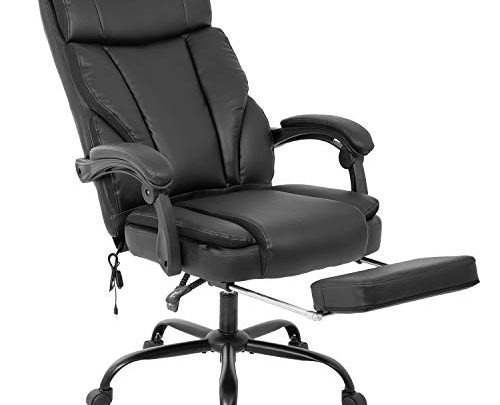 Home Office Chair High Back Ergonomic Desk Chair Recliner Computer Chair with Lumbar Support Armrest Foot Rest PU Leather Task…