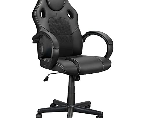 Computer Gaming Chair Cheap, High Back Ergonomic Racing Chair Headrest with Lumbar Support, Home Office Desk Chair Adjustable PU Leather…
