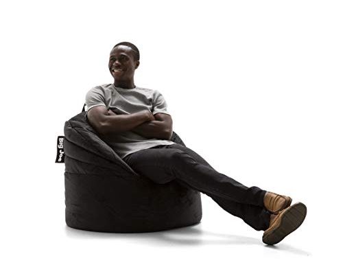 Big Joe Stack Chair, Black Plush Bean Bag