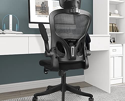VANSPACE Ergonomic Office Chair High Back Mesh Chair with Lumbar Support and Flip-up Armrest, Swivel Computer Task Chair Home Office…