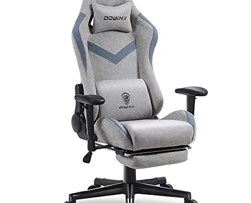 Dowinx Gaming Chair Breathable Fabric Office Chair with Massage Lumbar Support, High Back Ergonomic Computer Chair Adjustable Swivel Task Chair…