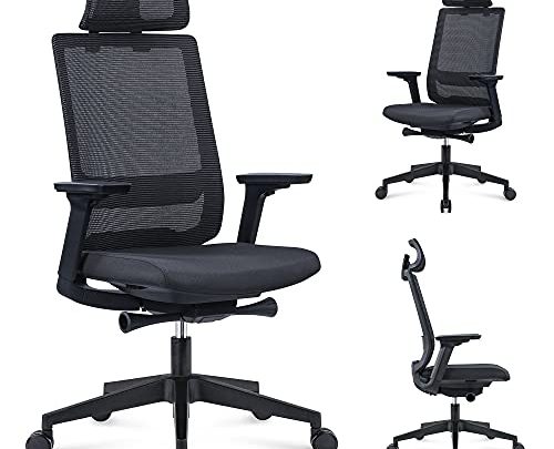 HARBLAND Ergonomic Office Chair Mesh Computer Chair with Lumbar Support, Adjustable Headrest, 5D Adjustable Armrest, Adjustable Seat Depth, High Back…