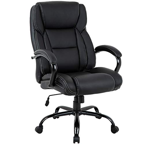 Big and Tall Office Chair 500lbs Cheap Desk Chair Ergonomic Computer Chair High Back PU Executive Chair with Lumbar Support…