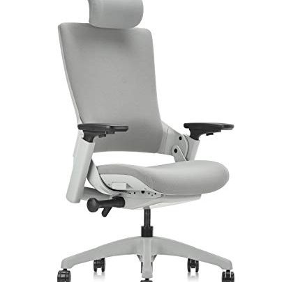 CLATINA Ergonomic High Swivel Executive Chair with Adjustable Height Head 3D Arm Rest Lumbar Support and Upholstered Back for Home…