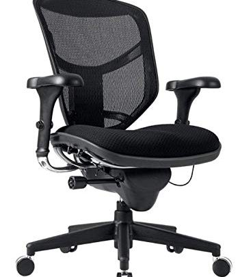 WorkPro Quantum 9000 Series Ergonomic Mesh/Fabric Mid-Back Chair, Metal Trim/Black