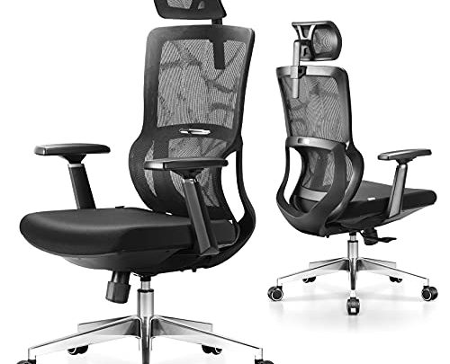 mfavour Ergonomic Office Chair, Mesh Chair with 3D Armrest and Adjustable Headrest, High Back Office Chair with Breathable Mesh and…