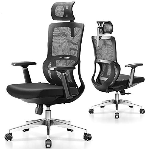 mfavour Ergonomic Office Chair, Mesh Chair with 3D Armrest and Adjustable Headrest, High Back Office Chair with Breathable Mesh and…