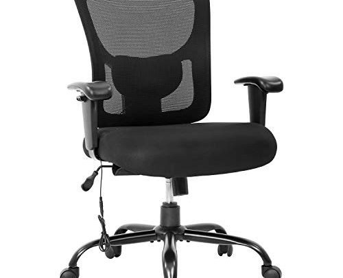 Big and Tall Office Chair 400lbs Cheap Desk Chair Mesh Computer Chair with Lumbar Support Wide Seat Adjust Arms Rolling…
